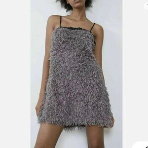 NWT Zara Feather Cocktail Dress